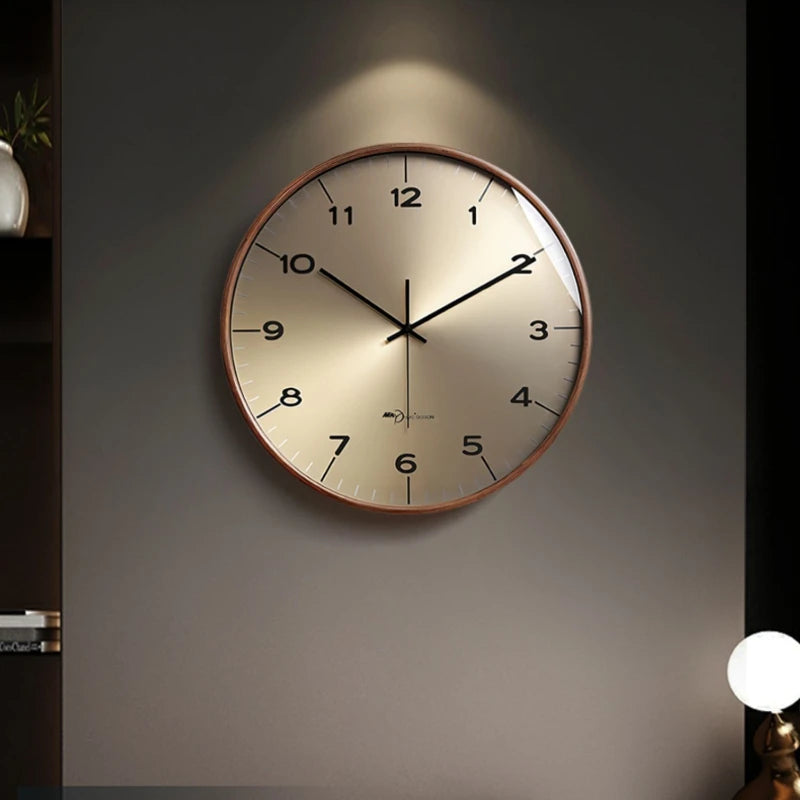 horloge murale moderne en bois massif pour décoration intérieure