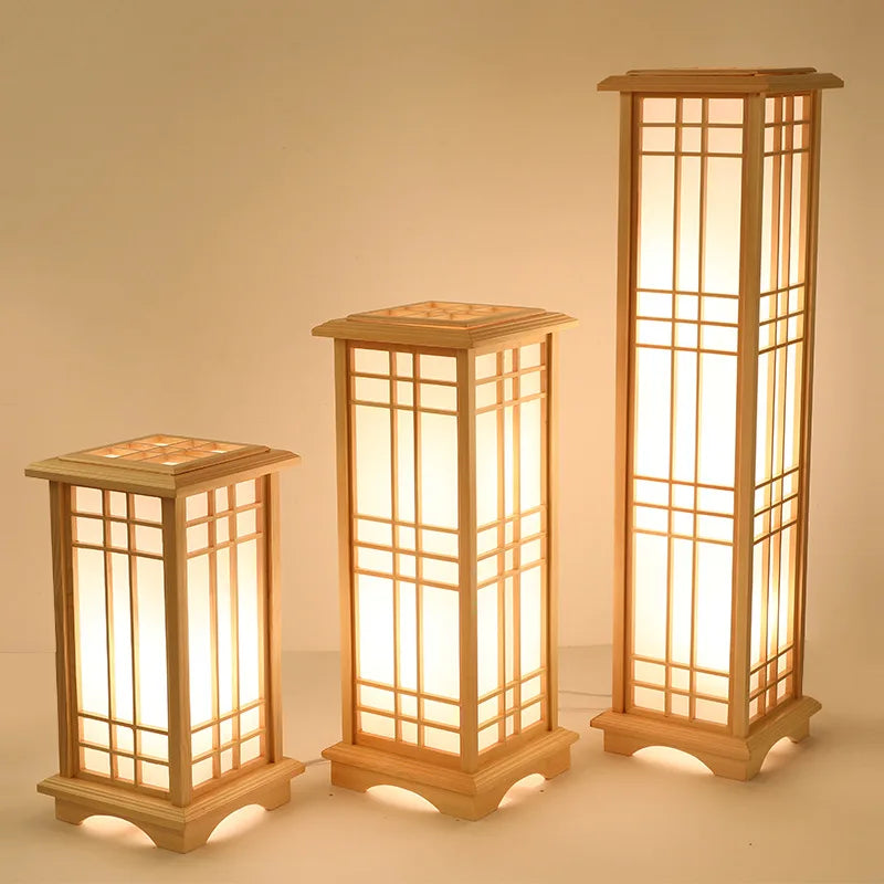 lampadaire japonais en bois pour un éclairage décoratif intérieur