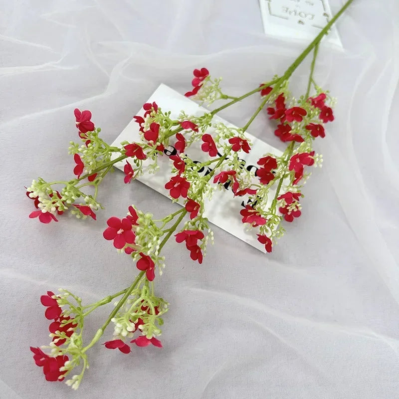 branches de gypsophile artificielles en soie pour décoration intérieure