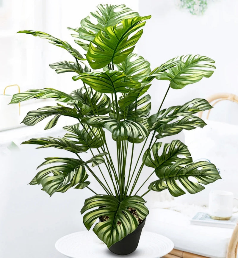 plantes artificielles grandes feuilles décoratives pour intérieur et bureau