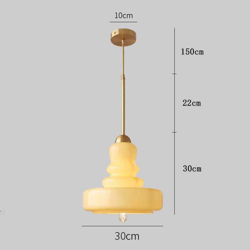 suspension rétro nordique bauhaus en verre gourde pour éclairage