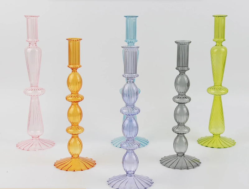 bougeoir en verre multicouche pour décoration de table