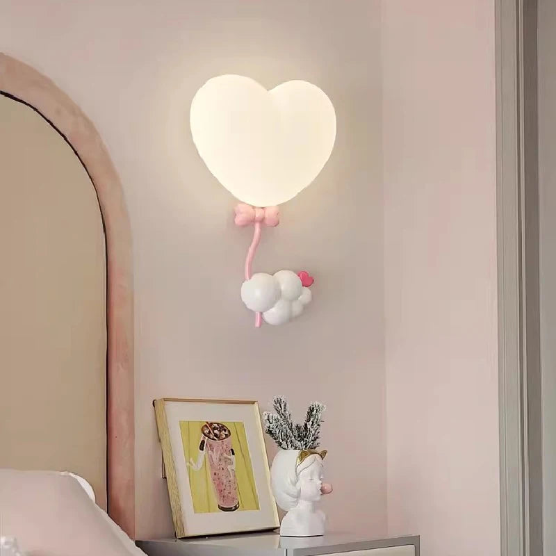 applique murale led en forme de cœur pour chambre d'enfant