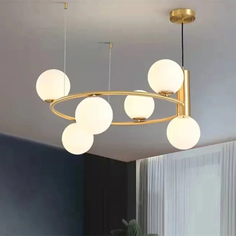 lustre nordique en verre led pour décoration maison