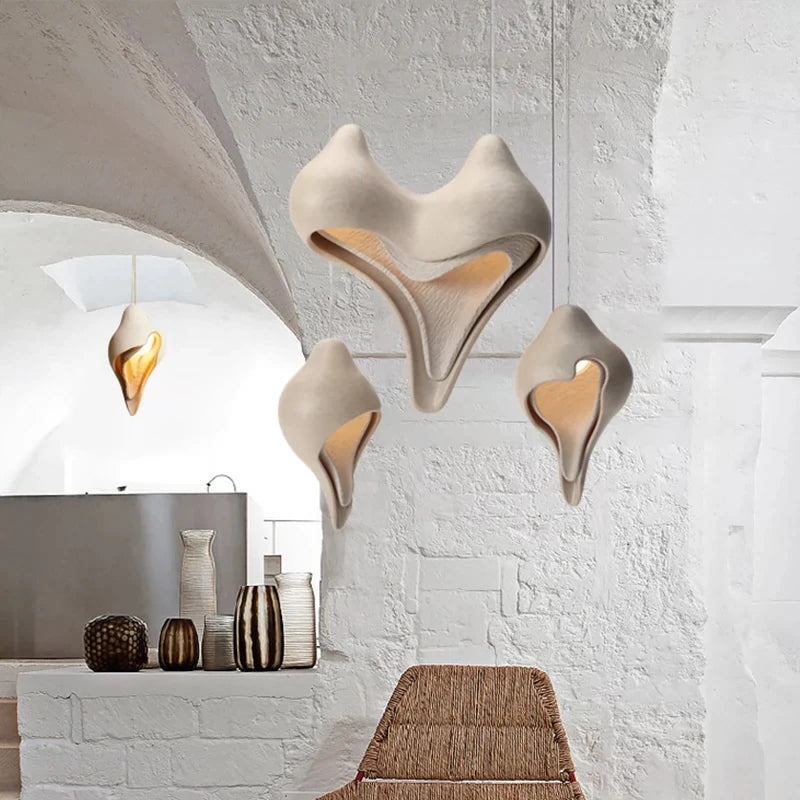 lustre moderne en plâtre design créatif conque suspension