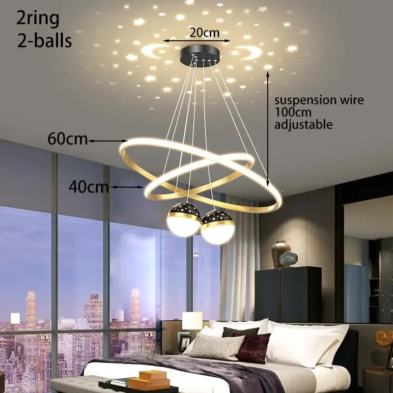 lustre led moderne ciel étoilé pour décoration intérieure