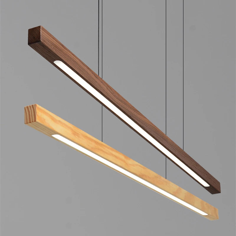 suspension en bois minimaliste design nordique led décorative