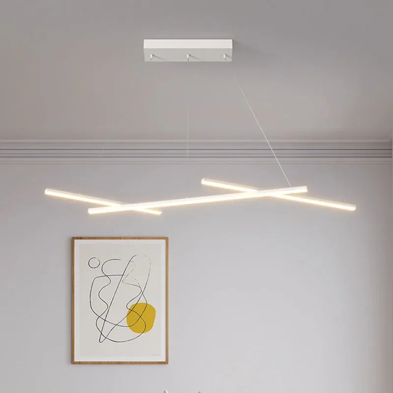 suspension led moderne minimaliste en fer art ligne