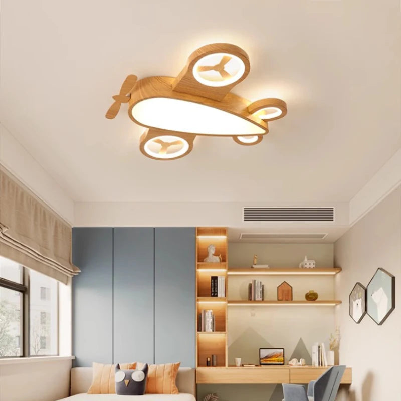 plafonnier led avion design nordique pour chambre enfant