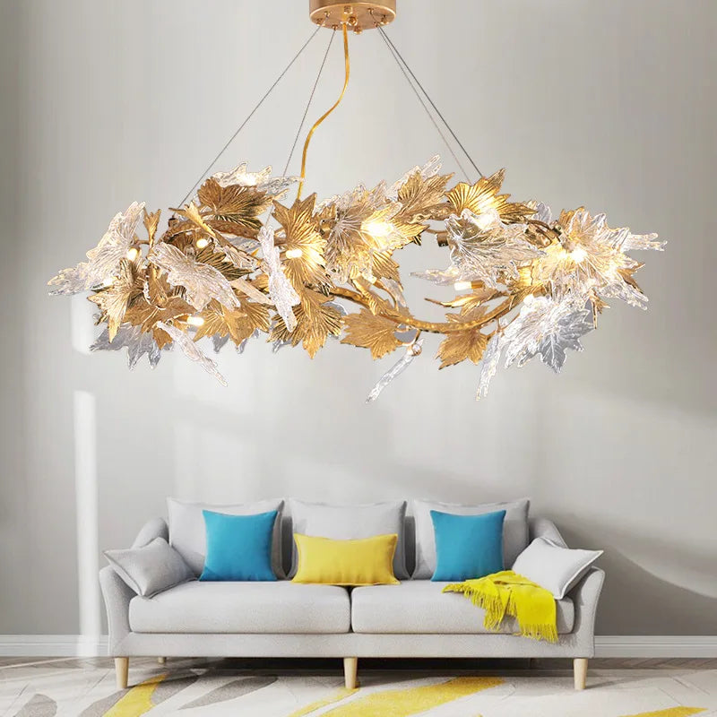 All-copper Modern Glass Led Chandelier, Personalized Clothing Store, Luxury Villa Hotel Model Room, Designer Creative Chandelier