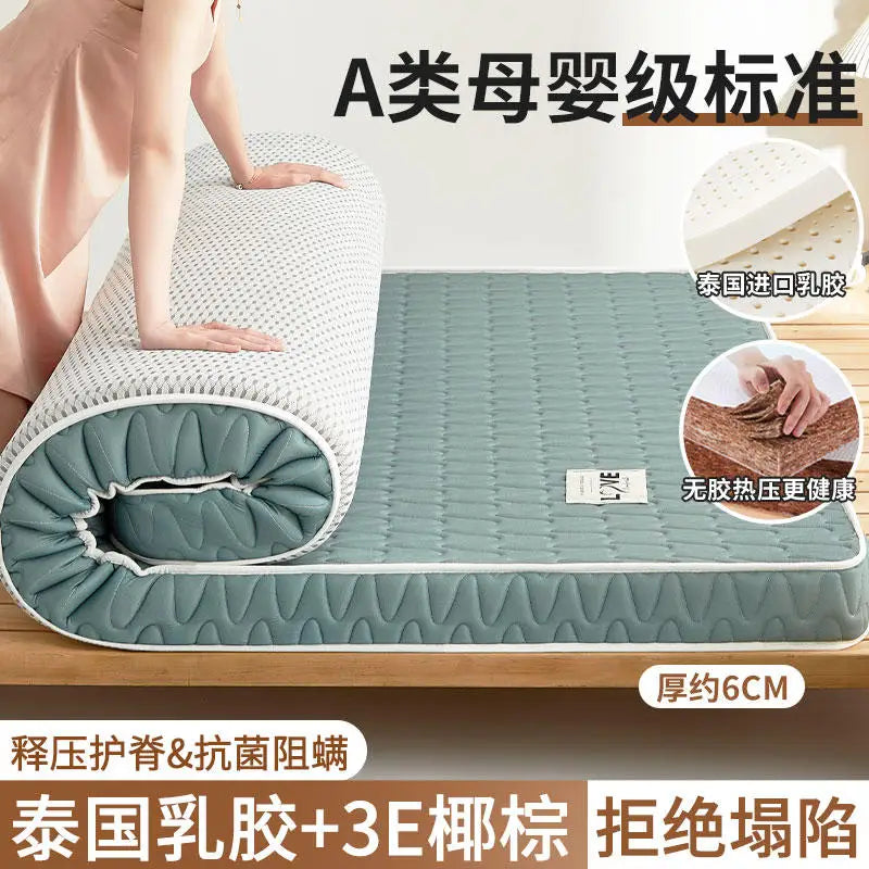 matelas en latex coco épais pour lit étudiant et tatami