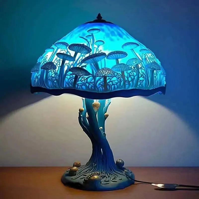 Lampe de Table Vintage en résine teintée champignon