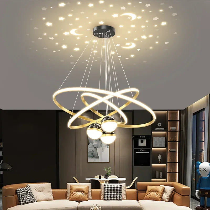 lustre led moderne ciel étoilé pour décoration intérieure