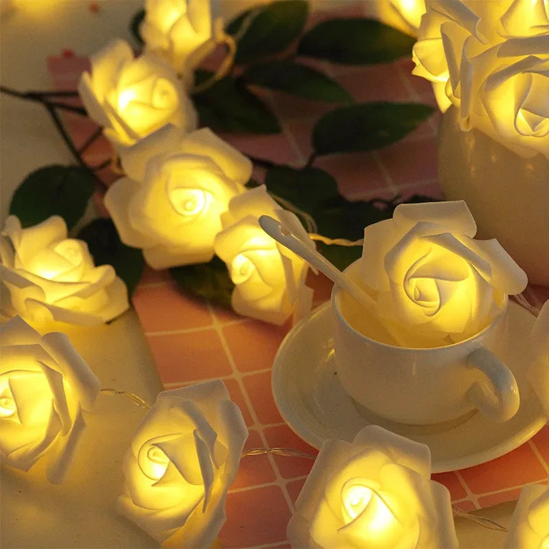 guirlande lumineuse roses en mousse pour mariage et saint valentin