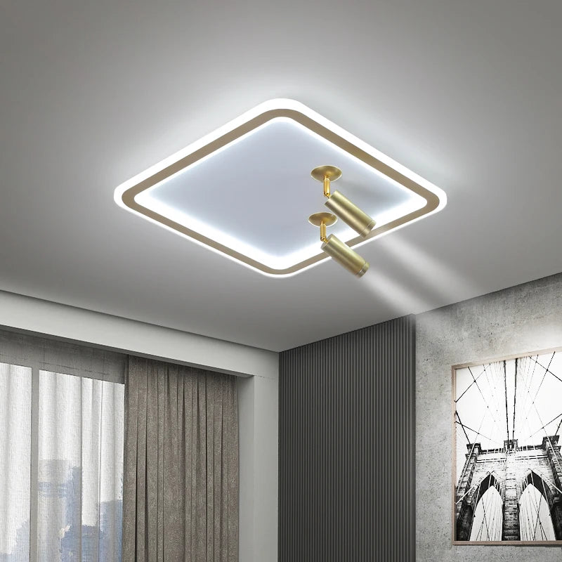 ins moderne plafond led ronde carrée avec projecteur monté en surface