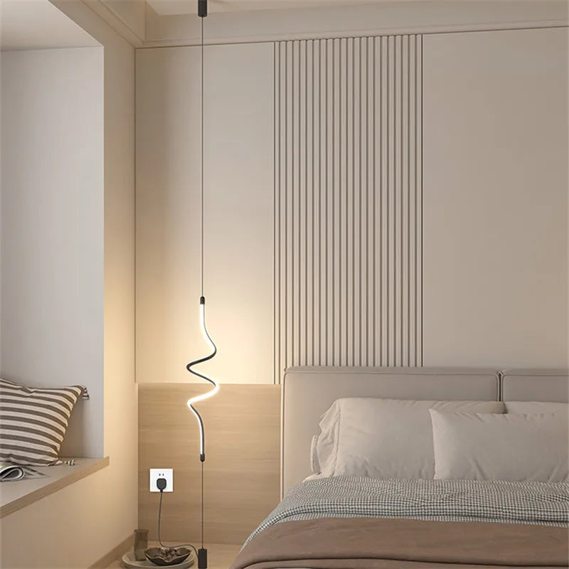 lampadaire suspendu minimaliste à led design moderne pour décoration intérieure