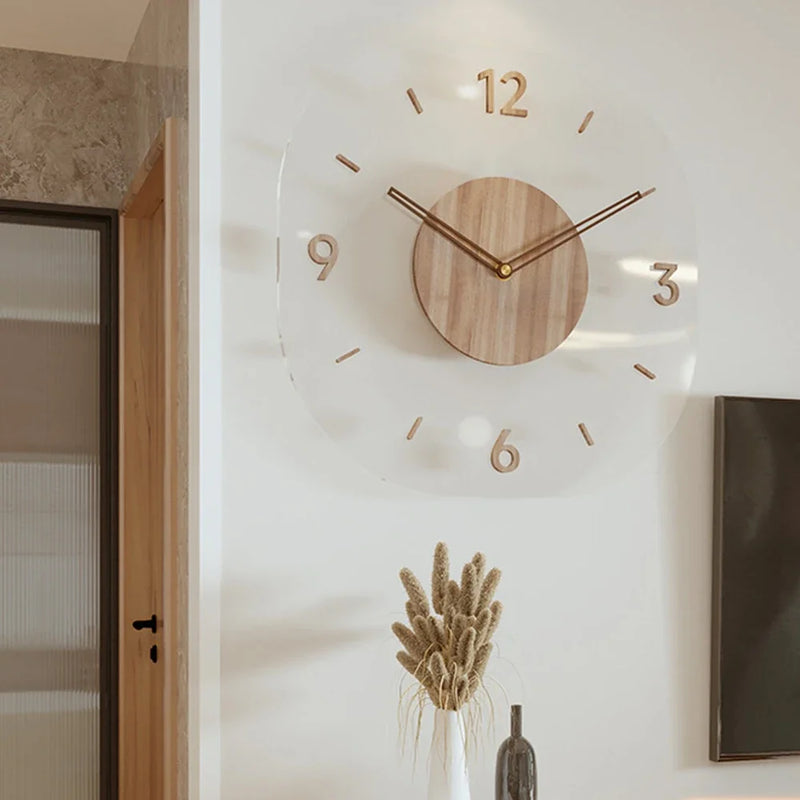 horloge murale en bois minimaliste silencieuse à suspendre