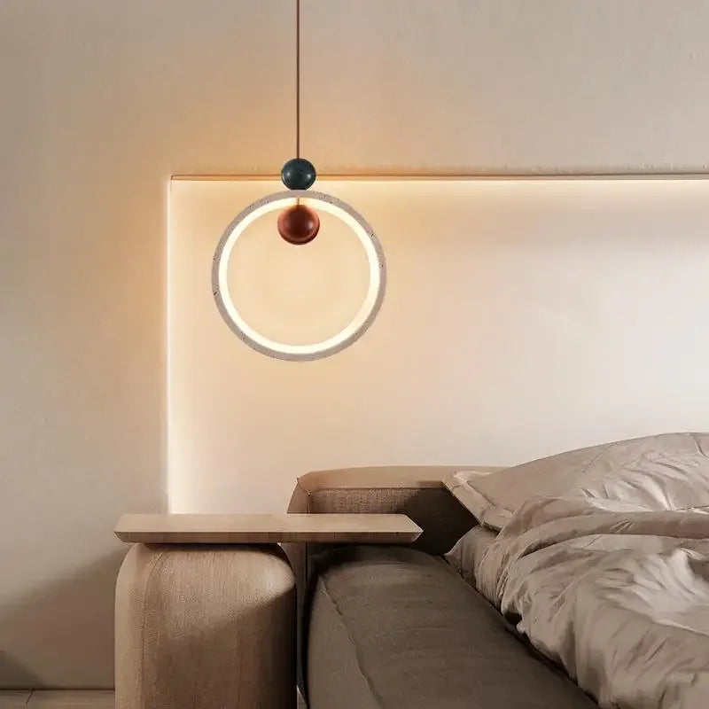 suspension à led en pierre naturelle pour intérieur moderne