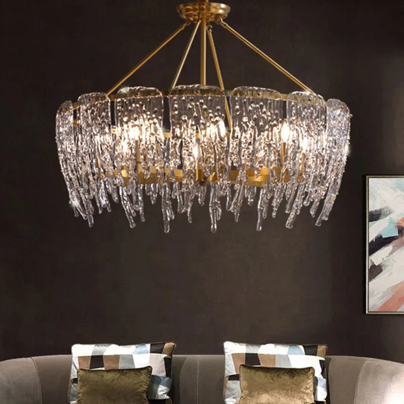 lustre led en cristal design moderne pour décoration intérieure