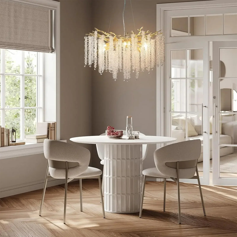 lustre en cristal design goutte d'eau pour intérieur élégant