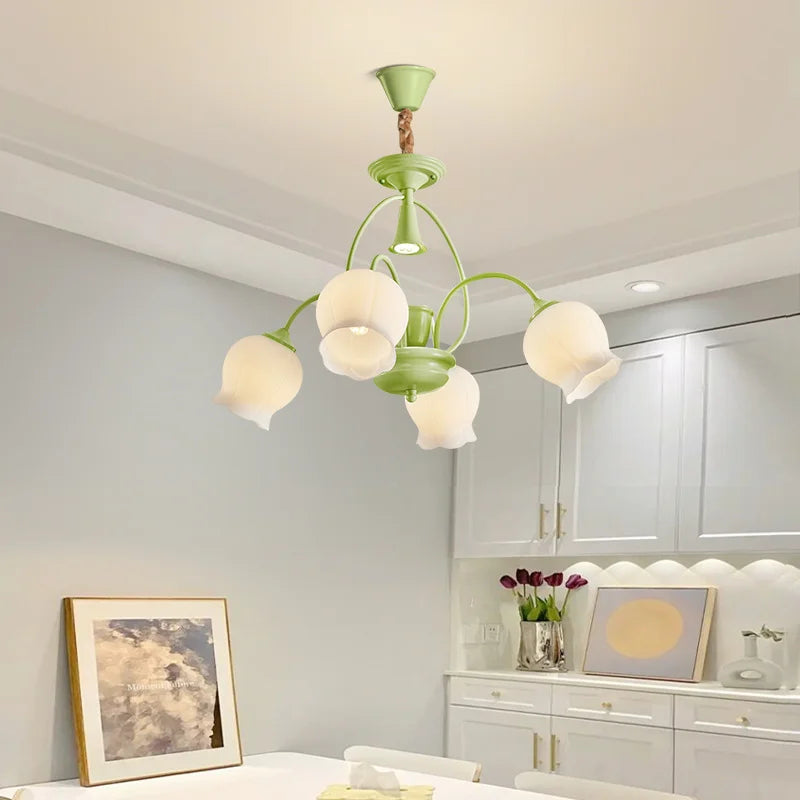 2023 Modern Green Hanging Ceiling Lamp LED Creative Aromatherapy Candle Design Pendant Chandelier Light For Home Bedroom