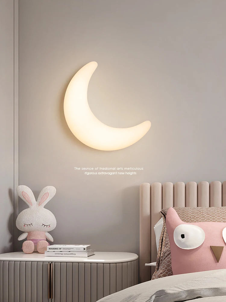 applique murale led moderne en forme de lune décorative et créative