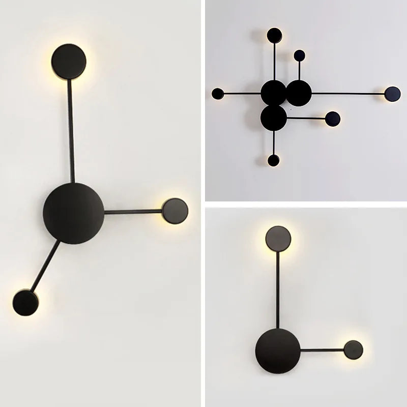 Modern Nordic Black Wall Lamp  AC110V AC220V Bedroom Bedside Wall Sconce Light Art Decoration Fixtures Living Room Wall Lights