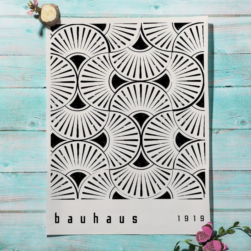 affiche abstraite boho style bauhaus géométrique pour décoration intérieure