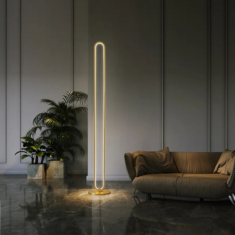 lampadaire led minimaliste en cuivre avec 3 décorations modifiables nordiques