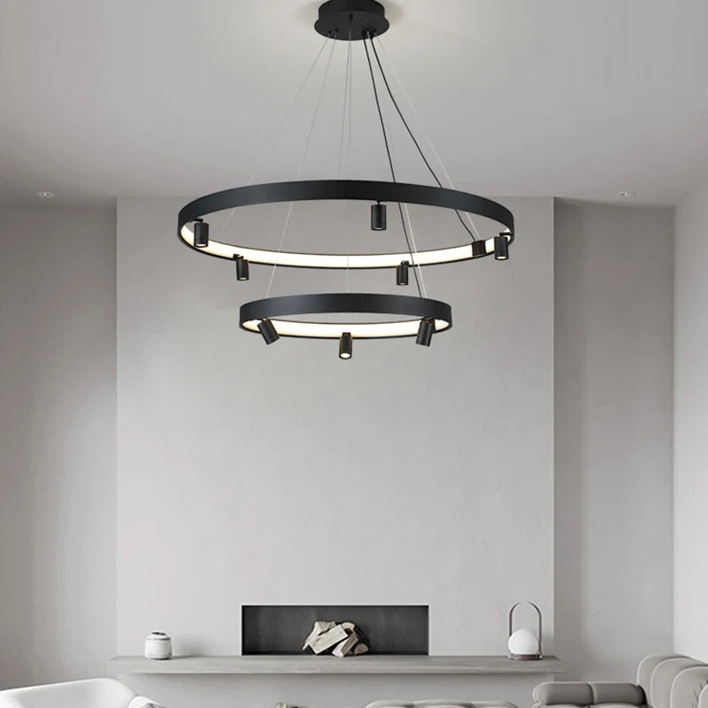 suspension LED en forme de cercle style nordique moderne