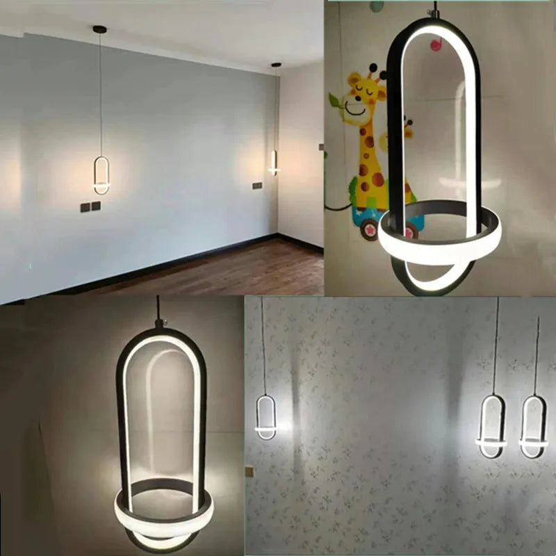 lustre moderne avec éclairage led décor intérieur