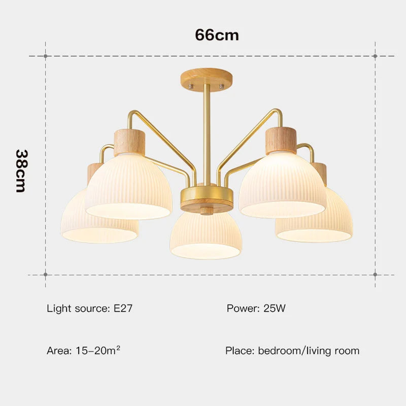 lustre en bois moderne pour décoration intérieure élégante et contemporaine