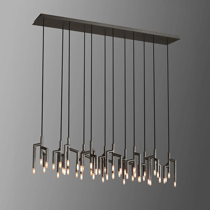 lustre led de luxe en acier inoxydable éclairage moderne