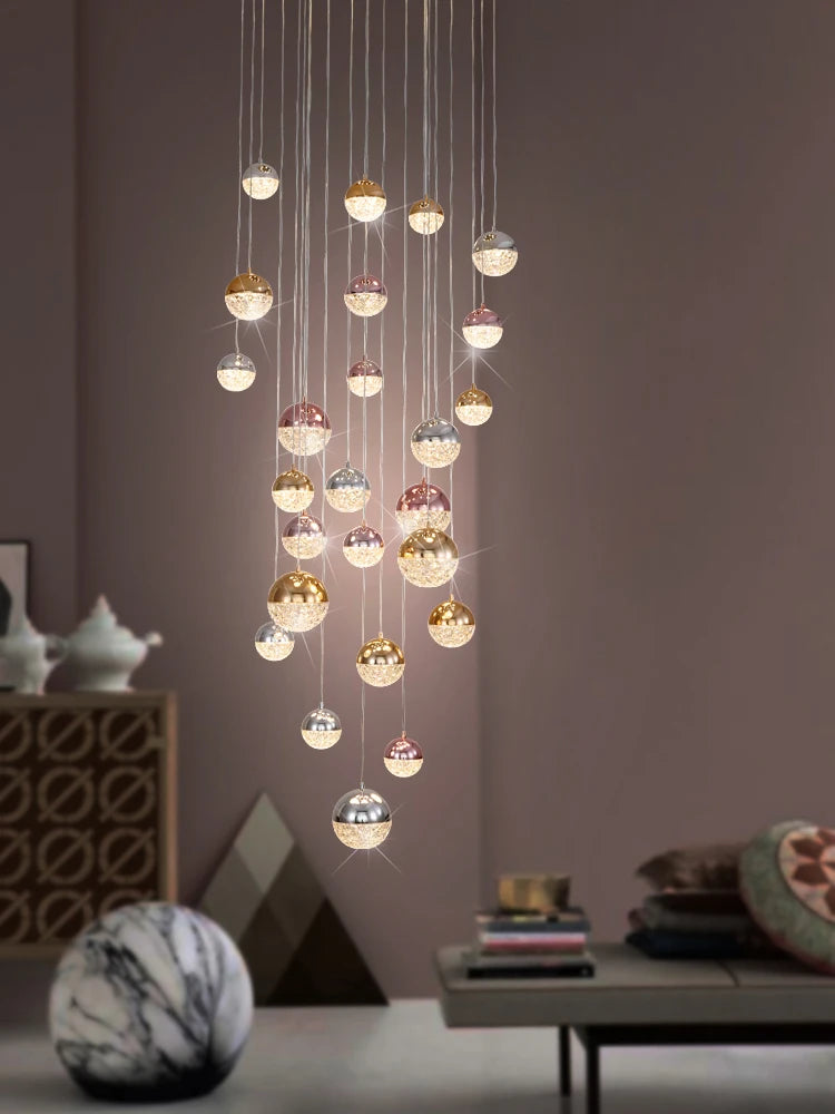 lustre moderne en acrylique boules pour éclairage intérieur luxe