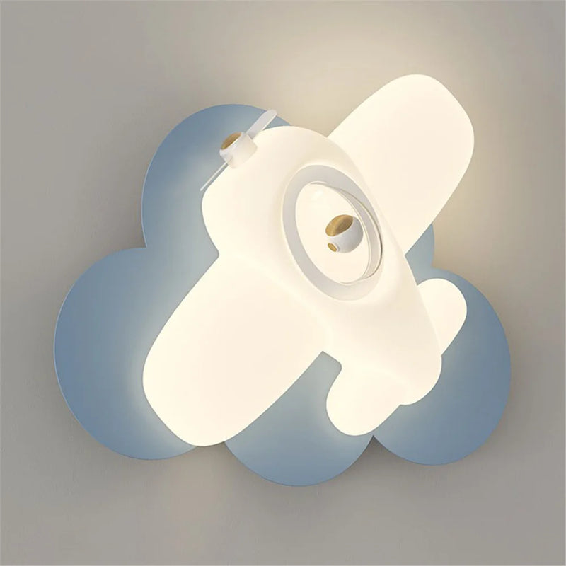 applique murale led en forme d'avion ou d'étoile pour enfants