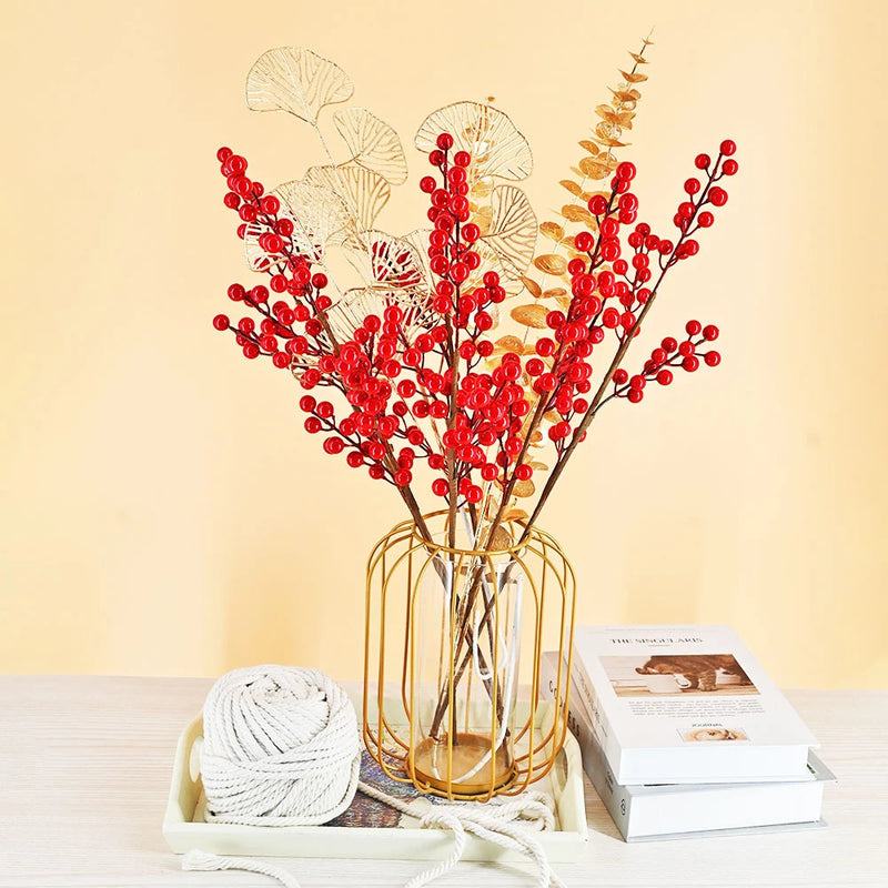 branche de fruits rouges artificiels pour décoration de Noël et récoltes