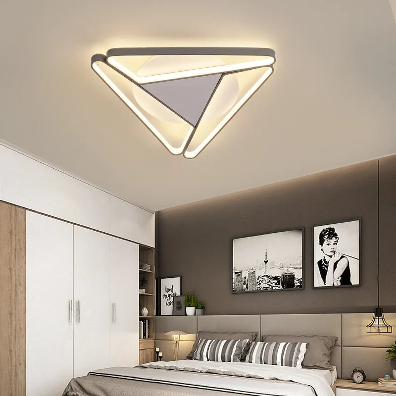 2023 Modern Triangular Aluminum LED Chandelier, Living Room Bedroom Chandelier, Home Decoration Kitchen Chandelier