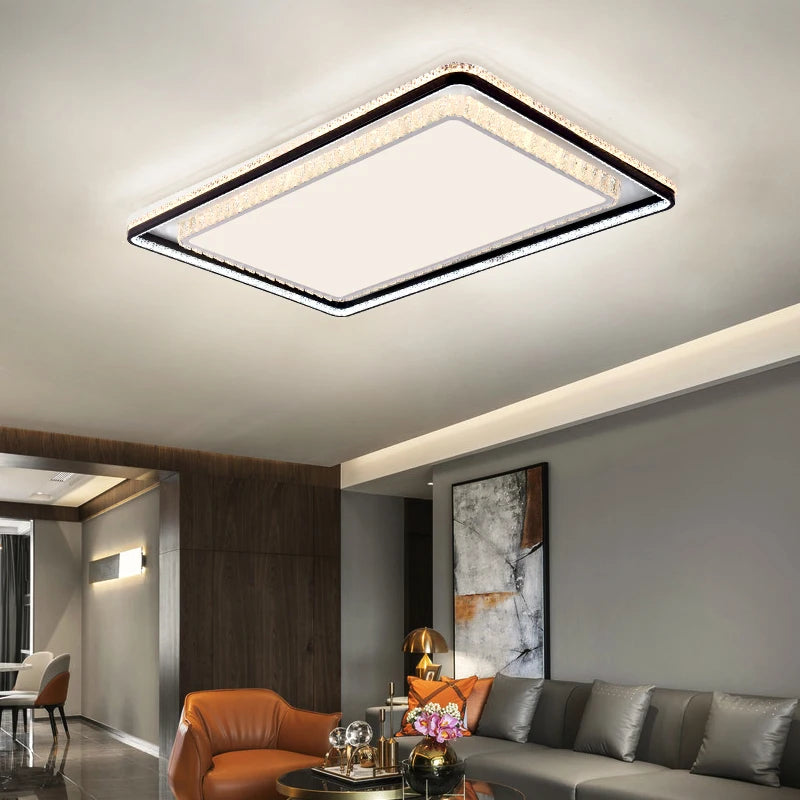 plafonnier en cristal à led design moderne pour intérieur élégant