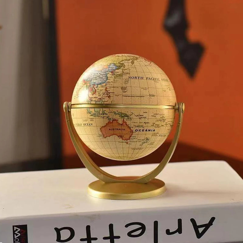 globe rétro 360 degrés carte du monde décoratif éducatif