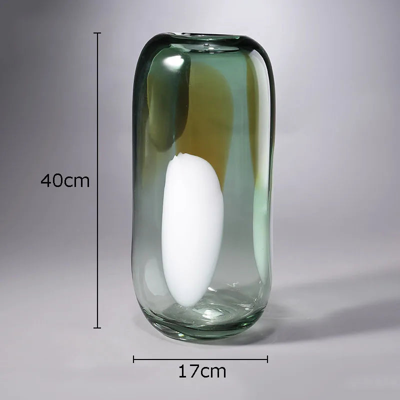 vase en verre ondulé pour décoration florale moderne