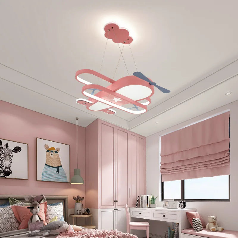 lustre avion pour chambre d'enfant décoration créative nordique