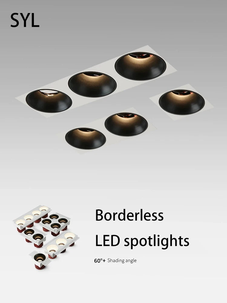 projecteurs led sans bordure spot lumineux anti-éblouissement carré rectangle