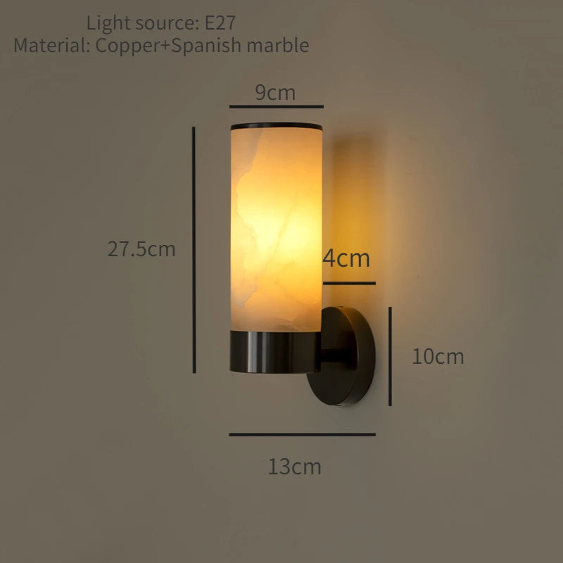 applique murale led minimaliste moderne en marbre naturel