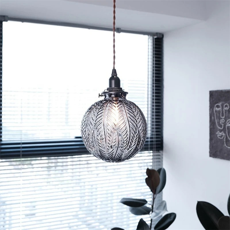 lustre nordique loft boule de verre led décoration de luxe