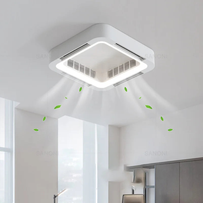 plafonnier led moderne avec ventilateur et télécommande