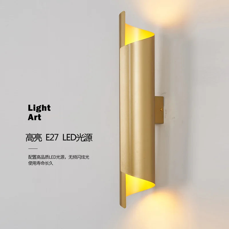 Modern living room background wall lamp, bedroom bedside wall lamp, Nordic creative E27 staircase and corridor lighting fixture