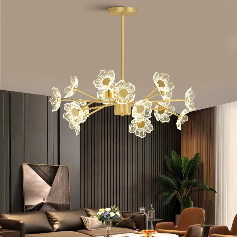 lustre moderne en fleurs pour décoration intérieure élégante