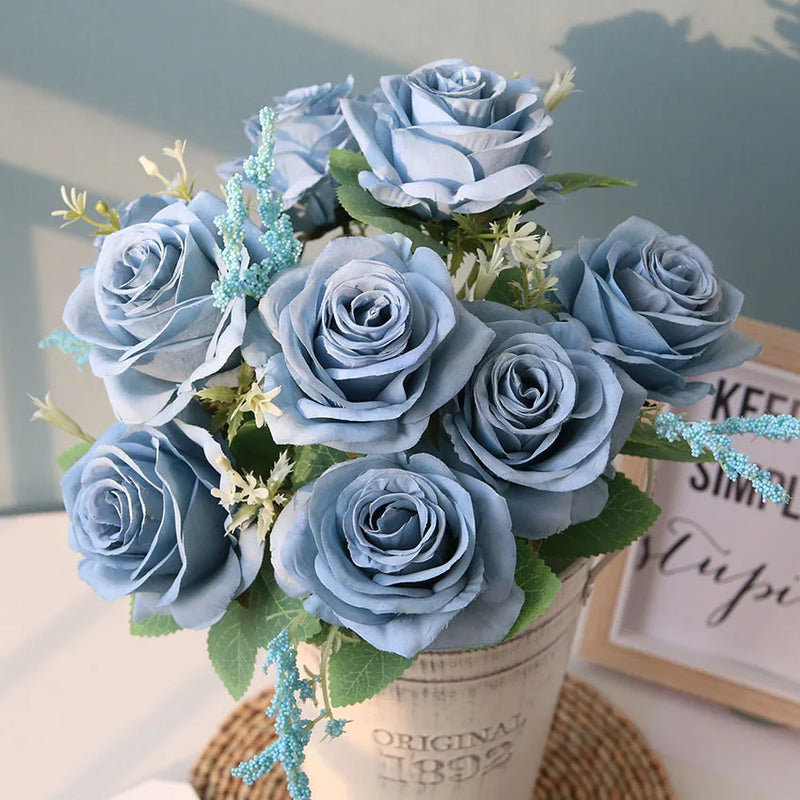 bouquet de roses artificielles pour mariage et décoration intérieure