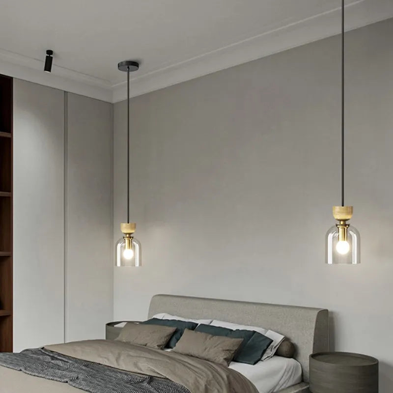 Suspension LED en verre au design nordique minimaliste