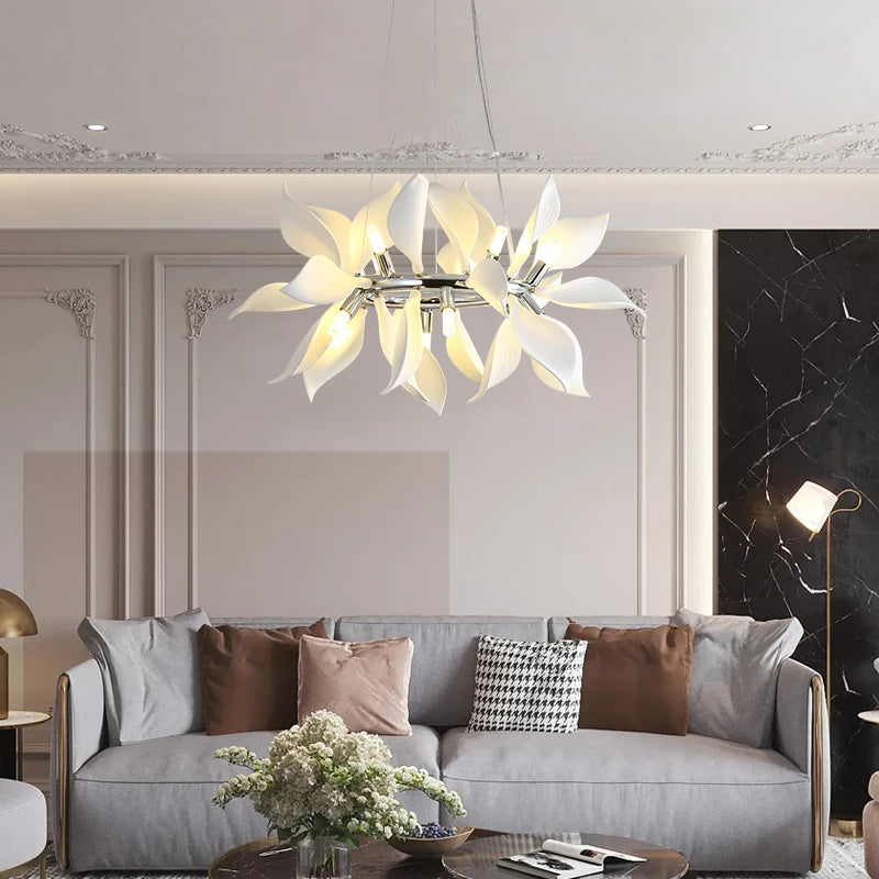 lustre de luxe moderne en céramique pétale pour utilisation magasin